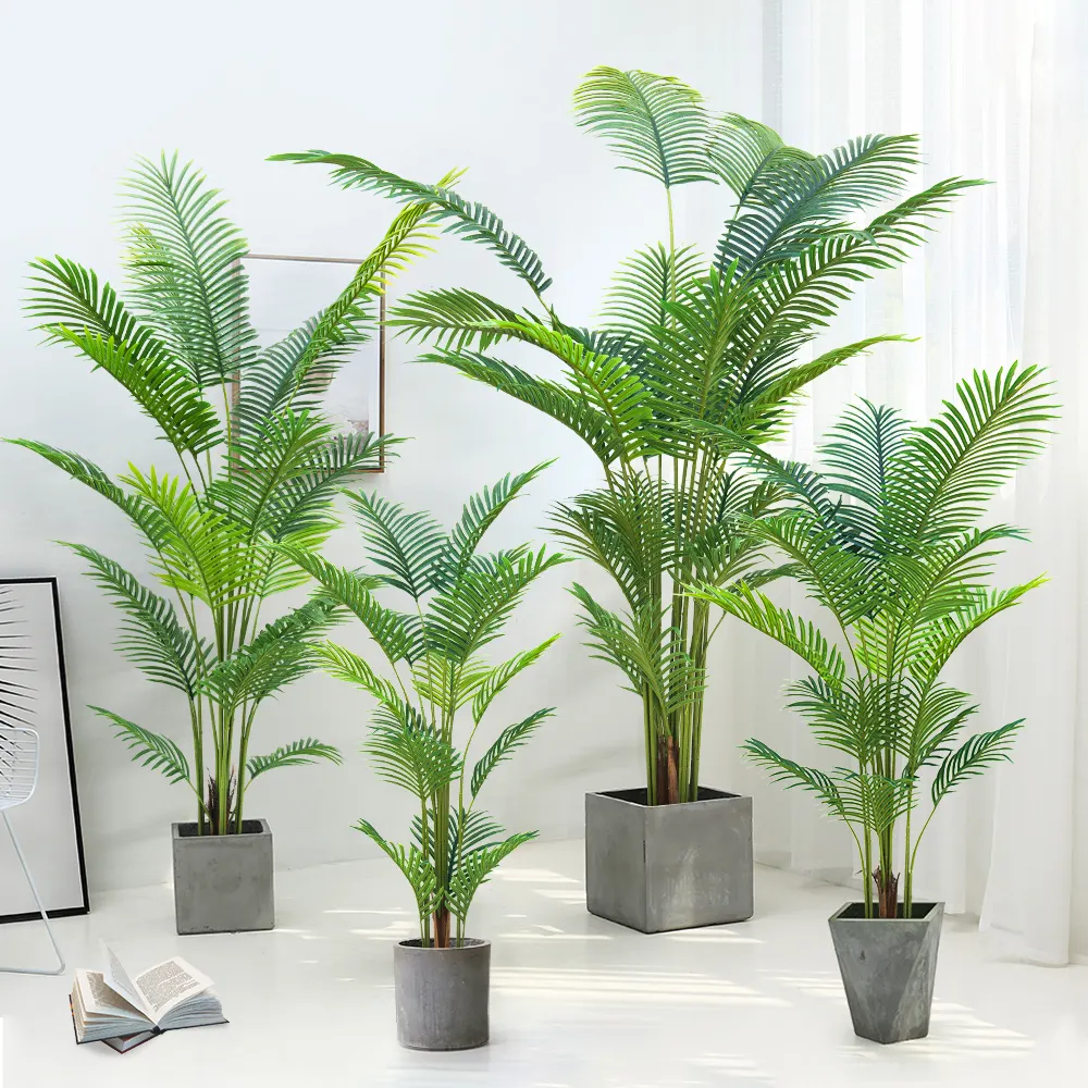 Plantes d'intérieur et d'extérieur modernes pour décoration plante artificielle de palmier Areca en pot pour la maison et le bureau