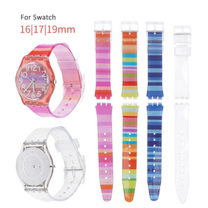 Correas de <span class=keywords><strong>Reloj</strong></span> de PVC de 16 mm, 17 mm y 19 mm, Correas de Muñeca para Relojes <span class=keywords><strong>Swatch</strong></span>, Accesorios para Relojes - Product Image 2