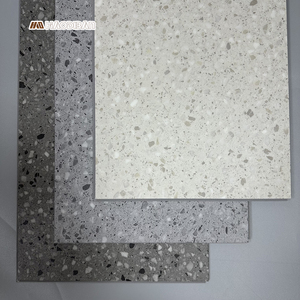 Dalles de sol en vinyle <span class=keywords><strong>PVC</strong></span> <span class=keywords><strong>effet</strong></span> terrazzo grand format, prix usine Foshan Haofamily, dalles de sol SPC à clipser <span class=keywords><strong>effet</strong></span> pierre - Product Image 1