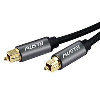 Câble audio numérique Hifi à fibre optique, plaqué or 24 carats, tressé en nylon, monoconducteur, 1m/2m/3m, câble optique Toslink M/M pour son HDTV