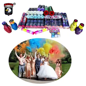 Professional Daytime Colored Smoke Bomb Fireworks Color Wire Pull Ring handheld Grenade Coloured Flare For Wedding Photography