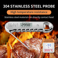 Thermomètre à viande à lecture instantanée de haute qualité avec écran LCD magnétique puissant pour la cuisine, la cuisson de la viande, le barbecue et les grillades