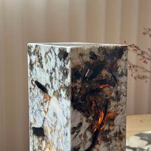 Lámpara de Mesa <span class=keywords><strong>Pandora</strong></span> Stone, Estilo Postmoderno de Lujo, Luz Wabi Sabi para Sala de Estar, Dormitorio, Mesita de Noche, Villa, Lámpara de Escritorio LED Creativa en Forma de Cubo - Product Image 3