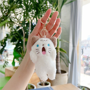Porte-clés en peluche coréen de 12 cm, design Kawaii, animaux doux (lapin, chien, ours, chat), jouets en peluche, breloques de sac - Product Image 5