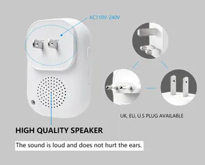 2022 Hot Factory Preis IP44 Wasserdicht 200m große Reichweite EU UK US Plug 58 Klingeltöne Batterie Outdoor Wireless Türklingel für Gehörlose