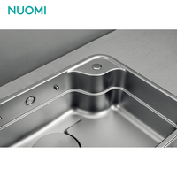 NUOMI LEIGHTON X Évier de cuisine multifonction en acier inoxydable finition perlée Grand évier à cuvette unique Lavabo pour la cuisine