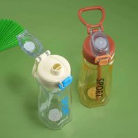 Bouteille d'eau de sport en plastique réutilisable écologique de 750 ml avec paille, anti-fuite, pour l'extérieur