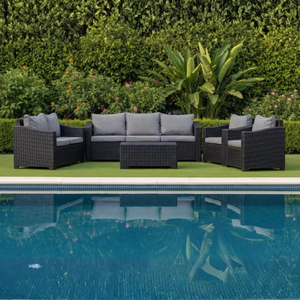 Luxury Durable Modular Round Curved Synthetic Rattan Sofa <b>Set</b> with Removable Waterproof Cushions for Outdoor <b>Patio</b> Garden - Product Image 5