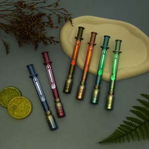 Stylo bille seringue à pointe déformée de 0,5 mm, couleurs personnalisables, simulation de lumière neutre, émettant de la lumière, vente en gros - Product Image 2