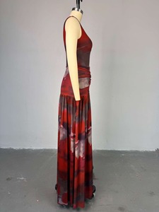 Vestido Largo Informal de Fiesta <span class=keywords><strong>para</strong></span> Mujer, Estilo Boutique, Sexy, sin Mangas, Estampado, de Malla, <span class=keywords><strong>para</strong></span> Usar en la Calle - Product Image 5