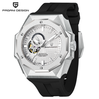 Montre automatique mécanique de voyage pour homme PAGANI Design classique de luxe YS010-2, étanche 100M, NH39, silicone, acier inoxydable