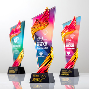 <b>Crystal</b> Photo Trophy Laser Engraved Digital Printing Various Sizes Durable Award For Sales <b>Top</b> Performers Employee Recognition - Product Image 1