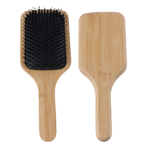 Wholesale High Quality Customize Natural Wooden Bamboo Paddle Detangling Hair Brush for Hair Professional Wet and Dry Hair