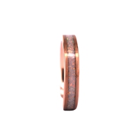 Opale de feu écrasée or Rose 4mm bande de mariage de tungstène promesse des femmes bague d'anniversaire de fiançailles pour les fêtes