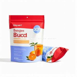 ถุงพลาสติกแบบตั้งได้พิมพ์ลายตามสั่ง สำหรับบรรจุผงซุปเปอร์ฟู้ด อาหารเด็ก หมากฝรั่ง อาหารสัตว์เลี้ยง พร้อมซิปล็อค - Product Image 1