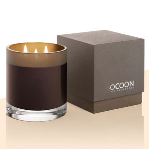 Sang Trọng Màu Đen Tùy Chỉnh Nến Jar Với Lá Vàng Hộp Quà Tặng Dập Nổi Gấp Hộp Quà Tặng - Product Image 2