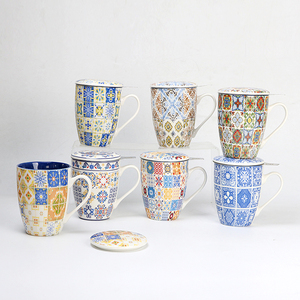 מותאם אישית רטרו בוהמיאן בסגנון רטרו בוהמיאן ספל תה מקרמיקה עם infouser תה מקרמיקה מסנן תה של ספלי מיוצר על ידי מותאם אישית - Product Image 1