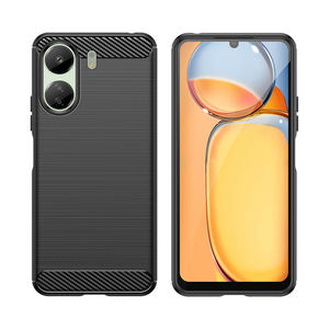 Vente chaude étui de téléphone portable brossé en fibre de carbone en caoutchouc TPU souple antichoc pour <span class=keywords><strong>Redmi</strong></span> 13C 14C - Product Image 4
