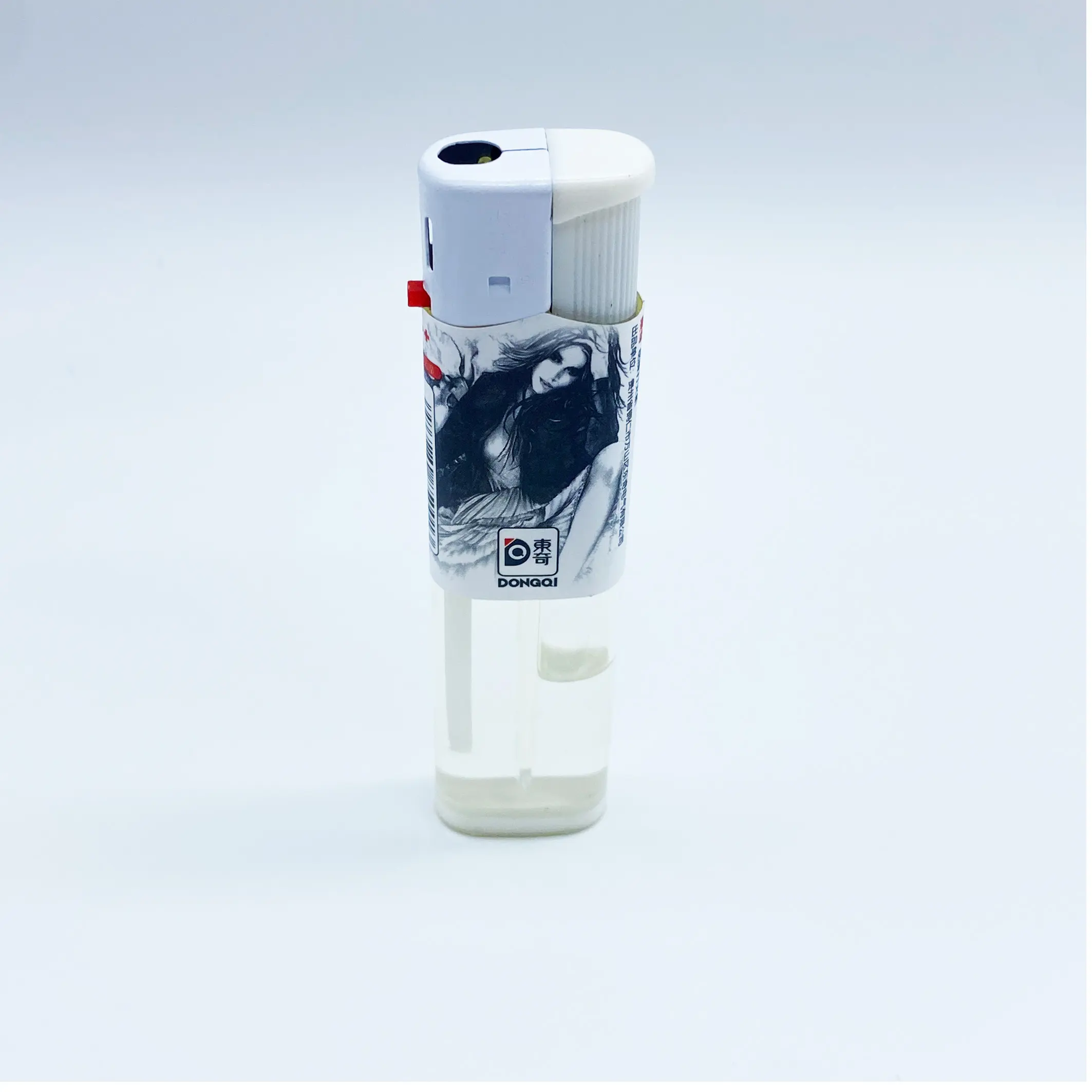 Заводская оптовая продажа многоразовая пластиковая электрическая зажигалка прозрачная газовая зажигалка с оберточной бумагой
