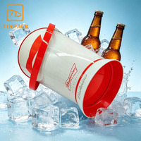 Cubo de Hielo de Hojalata Personalizado al por Mayor con Asa y Abrebotellas, Gran Capacidad para Cerveza, Ideal para Bares, Fiestas y Bebidas Frías al Aire Libre
