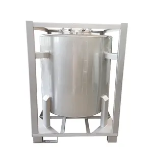 Square 1000L Internal Polishing Food Liquid Stainless Steel Storage Tank With Frame