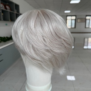 Premier Luxury Single Nnots HD Peluca de encaje Cutícula alineada Cabello humano europeo Pelucas completamente atadas a mano Venta al por mayor Pelucas cortas Pixi Cut - Product Image 2