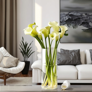 도매 현대 방수 투명 유리 세련된 꽃 유리 꽃병 웨딩 장식 - Product Image 2