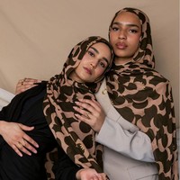 Hijab châle en jersey imprimé bohème, respirant, double face, en coton imprimé, motif floral et léopard, pour femmes musulmanes