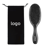 Brosse démêlante antistatique à poils de sanglier durs de qualité supérieure pour cheveux longs et bouclés, brosse à air pour coiffeur