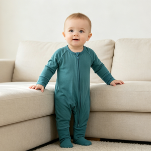 Nouvelle Combinaison Bébé en Bambou, Tenue Une Pièce Personnalisée pour Nouveau-né, Couleur Unie, Tissu Tricoté en Gros pour Bébés Garçons et Filles - Product Image 3