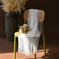 Voiles de mariée : Nouveau style court, une couche, appliques en strass, coiffe, voile de mariage blanc, accessoire