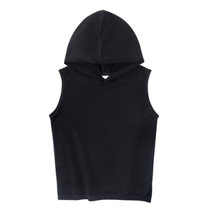 Débardeur à capuche sans manches pour enfants, unisexe, en coton, solide et basique, pour garçons. - Product Image 2