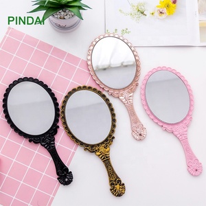 Plastic Flower Frame Design Mirror Vintage Hand Decorative Make Up Mirror