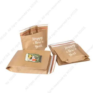 मजबूत कैरी पैकिंग बैग सफेद क्राफ्ट पेपर बैग हैंडल के साथ कम्पोस्टेबल शॉपिंग कस्टम टोगो रेस्तरां पैकेज बैग