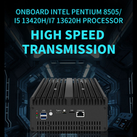 Yeni Katı Gövdeli Endüstriyel Bilgisayar 13. Nesil I7 13620H I5 13420H 10G/1G SFP 4*2.5G LAN 2*DDR5 NVMe 5G SIM Fanlı Mini PC