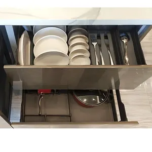 Goldmine 2021 fornitore diretto 2-combinazione cassetto slide out piatto cremagliera tirare fuori pan pentole organizzazione scaffale per cucina