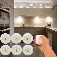 Ultra-Bright 200 Lumen Cob LED Puck Light à piles Tap Push Télécommande Cabinet Light 3pack sans fil pour chambre à coucher
