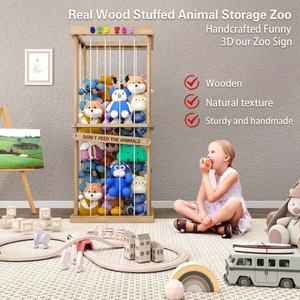 Estante de Almacenamiento de Peluches de Madera, Tipo Rectangular, Organizador de Juguetes para Dormitorio con Hamaca, Almacenamiento para Niños en Cuarto de Juegos - Product Image 2