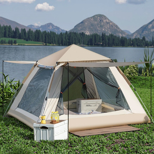 เต็นท์กางอัตโนมัติพับได้พกพาได้แบบ2-in-1สำหรับ3-4คนเต็นท์สำหรับตั้งแคมป์แบบข้ามพรมแดนอุปกรณ์ชายหาดกลางแจ้งทำจากผ้าอ๊อกซ์ฟอร์ด - Product Image 4