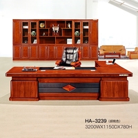 Mobilier de bureau design de luxe haut de gamme chocolat en bois massif E1 Table de patron de haute qualité bureau en bois massif pour PDG