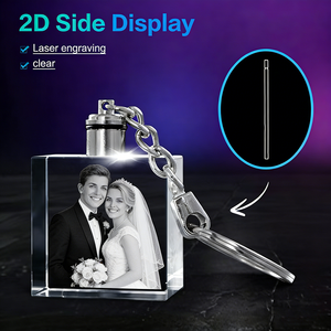 Wholesale 35*35mm Crystal Glass <b>Keychains</b> <b>Personalized</b> Custom 3D Laser Photo LED Lights K9 Crystal Keychain Blank Promotional - Product Image 6