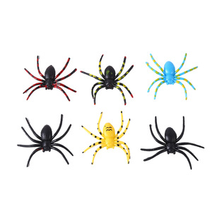 Creepy Crew <b>Spiders</b> 6 Pack <b>Plastic</b> Halloween Decorations Outdoor Party Props - Product Image 3