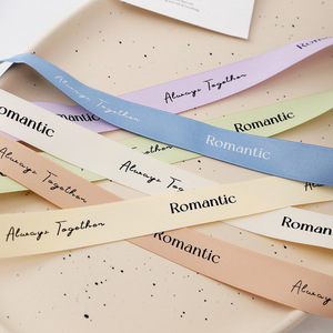 Ribbon Spool 2Cm Matte Cotton Romantic Always Together Printed For Wedding Floral Arrangements Gift Wrapping - Product Image 4