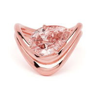 Milskye Edle Vintage-Schmuckkollektion 18k Vergoldeter Messing Zirkon Ovaler Schliff Doppelt Geschmolzener Zirkon-Ring für Damen