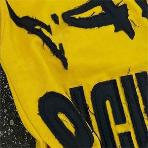 High Quality Custom Cropped <b>Hoodie</b> for <b>Men</b> Wholesale Distressed Embroidered Applique Patches for Winter - Product Image 3