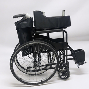 Silla de Ruedas Manual Plegable de 24 Pulgadas, Negra, Ligera, para Personas Mayores y con Discapacidad - Product Image 1