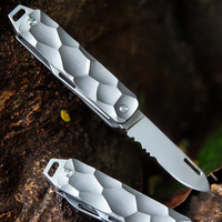 Marteau Motif Couteau À Découper En Alliage De Titane EDC Outil Multifonctionnel Portable D2 Acier Sharp Clé Couteaux