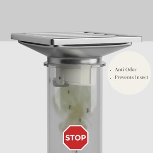 Dễ dàng làm sạch & chống gỉ Thiết kế chất lượng cao bằng thép không gỉ tắm thoát nước sàn với 0.8mm đường thẳng mô hình bìa - Product Image 5