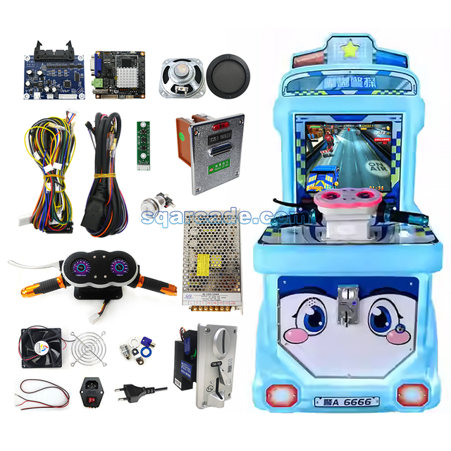 Children's FF91 Racing Game Driving Simulator Machine Kit DIY Arcade Cabinet Racing Board Steering Wheel Coin Operated Games
