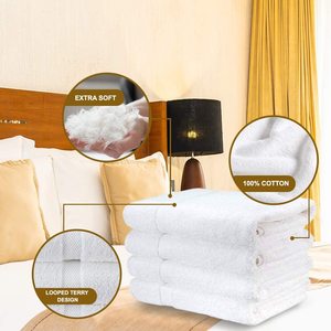 Lot <span class=keywords><strong>de</strong></span> 6 serviettes <span class=keywords><strong>de</strong></span> bain <span class=keywords><strong>de</strong></span> 500 grammes, 100% coton, 27\" x 54\", jetables, serviettes <span class=keywords><strong>de</strong></span> <span class=keywords><strong>toilette</strong></span> d'hôtel 5 étoiles, couleur unie, serviettes en coton 50/70 - Product Image 3